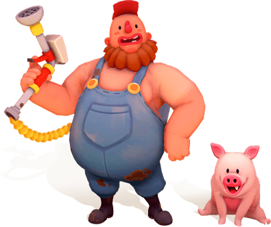 Play as either the Farmhand or the Pigs